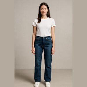 Women's Foxy Jeans Juniors 9 Boot Cut Dark Blue Red Denim